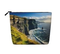 LNNIUK Ireland Outdoors County Clare The Cliffs - Bolsas de maquillaje con cremallera, bolsa grande de lona para maquillaje, organizador de maquillaje, Negro -, Talla única