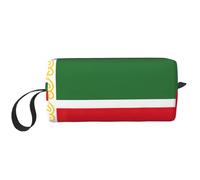 LNNIUK Neceser de viaje con estampado de la bandera de la República de Chechenia, neceser de viaje, bolsa de cosméticos con cremallera