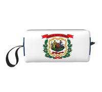 LNNIUK Neceser de viaje con estampado de la bandera del estado de Virginia Occidental, bolsa de maquillaje, bolsas de cosméticos de viaje, bolsas de maquillaje con cremallera