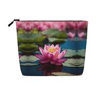 LNNIUK Spirit of the Lotus - Bolsas de maquillaje para bolso, bolsa de cosméticos con cremallera, organizador de maquillaje grande de lona de viaje, Negro -, Talla única