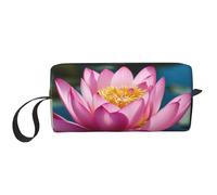 LNNIUK Spirit of the Lotus - Neceser de viaje con estampado de loto, bolsa de maquillaje con cremallera