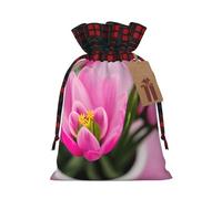 LNNIUK Spring is in The Air - Bolsa de regalo de Navidad reutilizable con cordón, bolsas de dulces de Navidad para envolver regalos de caramelos