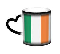 LNNIUK Taza de té de cerámica con diseño de bandera irlandesa que cambia de color, 325 ml, sensible al calor