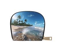 LNNIUK Water Rush to Tropical Beach 1 impresión cartera para tarjetas de crédito funda para tarjetas de visita para hombres y mujeres, tamaño compacto para adultos, Blanco, Talla única
