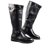 LNNLOO Botas De Equitación (37-46), Caña Ancha - Traje Medieval, Cuero Liso, Suela De Goma, Hebilla De Cinturón/Cremallera Lateral, Antideslizantes/Impermeables, Para Otoño/Hombres,46,Black