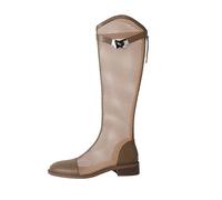 LNNLOO Botas De Equitación Ecuestres Huecas (35-40), Botas Equitación, Cabeza Cuadrada + hasta La Rodilla, Cremallera Trasera + Tacón Bajo (3 Cm), Boca En V + Antideslizante, Transpirables,40,Grey