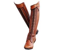 LNNLOO Botas Térmicas para Montar A Caballo (34-43), Botas hasta La Rodilla, con Cordones Y Punta Puntiaguda, Antideslizantes E Impermeables, Tacón Bajo (1-3 Cm), Unisex/Invierno,38,Brown