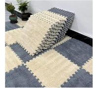 LNNNW Plush Piezas Alfombra Puzzle 10 Uds. Baldosas de espuma de felpa, losetas de alfombra entrelazadas cuadradas, alfombra de suelo de rompecabezas de espuma suave y esponjosa(Gray+apricot)