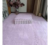 LNNNW Plush Piezas Alfombra Puzzle Alfombrilla de espuma entrelazada de 18 piezas, alfombrilla de espuma de felpa, alfombrilla de suelo entrelazada suave multiusos antideslizante(Purple,30x30cm)