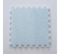 LNNNW Plush Piezas Alfombra Puzzle Cojín de suelo cuadrado de espuma de felpa, lavable, cojín de suelo cuadrado entrelazado, alfombras de área de rompecabezas de felpa suave(Light Blue,18pcs)