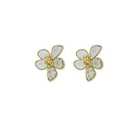 LNNSHX 925 Aguja de Plata Europa y América elogian el Temperamento Pendientes de Flores de Cristal Noble yc720 (Color : Blue Crystal)