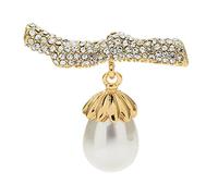 LNNSHX Broche Broches para Mujer Accesorios de Moda para Mujer Rama Completa con Broche de Perlas de simulación Broche de Dama de Lujo Simple Broche de Banquete Broche para Mujer (Tamaño: Oro)