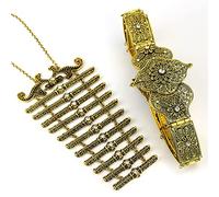 LNNSHX Cinturón del Cáucaso, Peto, Cadena de eslabones en el Pecho para Mujer, Pretina de Metal Retro, Regalo de joyería de Boda