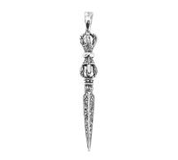 LNNSHX Collares de Plata de Ley, Colgante de Maja Vajra Protector del Cuerpo de Plata de Ley S925, Collar con Colgante de Plata de Ley versátil de Moda Retro de Estilo étnico (Colgante único)