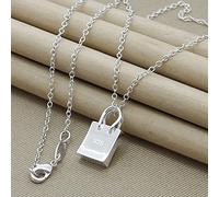 LNNSHX Collares de Plata de Ley, Collar de Plata 925, Colgante de Estrella de Moda, Collar de corazón con Cruz Redonda, Accesorios de joyería para Mujer, Regalo(34)