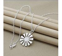 LNNSHX Collares de Plata de Ley, Collar de Plata 925, Colgante de Estrella de Moda, Collar de corazón con Cruz Redonda, Accesorios de joyería para Mujer, Regalo(10)