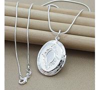 LNNSHX Collares de Plata de Ley, Collar de Plata 925, Colgante de Estrella de Moda, Collar de corazón con Cruz Redonda, Accesorios de joyería para Mujer, Regalo(34)