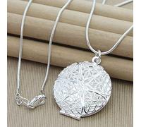 LNNSHX Collares de Plata de Ley, Collar de Plata 925, Colgante de Estrella de Moda, Collar de corazón con Cruz Redonda, Accesorios de joyería para Mujer, Regalo(10)