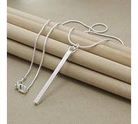 LNNSHX Collares de Plata de Ley, Collar de Plata 925, Colgante de Estrella de Moda, Collar de corazón con Cruz Redonda, Accesorios de joyería para Mujer, Regalo(8)