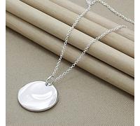 LNNSHX Collares de Plata de Ley, Collar de Plata 925, Colgante de Estrella de Moda, Collar de corazón con Cruz Redonda, Accesorios de joyería para Mujer, Regalo(8)