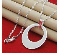 LNNSHX Collares de Plata de Ley, Collar de Plata 925, Colgante de Estrella de Moda, Collar de corazón con Cruz Redonda, Accesorios de joyería para Mujer, Regalo(34)