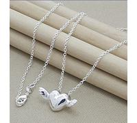 LNNSHX Collares de Plata de Ley, Collar de Plata 925, Colgante de Estrella de Moda, Collar de corazón con Cruz Redonda, Accesorios de joyería para Mujer, Regalo(34)