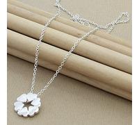 LNNSHX Collares de Plata de Ley, Collar de Plata 925, Colgante de Estrella de Moda, Collar de corazón con Cruz Redonda, Accesorios de joyería para Mujer, Regalo(8)