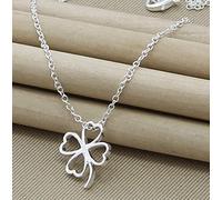 LNNSHX Collares de Plata de Ley, Collar de Plata 925, Colgante de Estrella de Moda, Collar de corazón con Cruz Redonda, Accesorios de joyería para Mujer, Regalo(4)