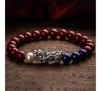 LNNSHX Feng Shui Amuleto Pixiu/Piyao Pulsera Natural Cinabrio Buda Cuentas Lucky Charms Pulsera Plata 925 Atraer Riqueza Dinero para Mujeres/Hombres, Rojo, 0.236 in (Color: Púrpura, Tamaño: 0.236 in)