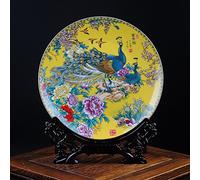 LNNSHX Florero Moderno Creativo Plato De Cerámica,Plato De Cerámica Fresca,Decoración Moda Artesanía Arte Moderno para Sala De Estar,Oficina O Hogar-C H30cmxD26cm