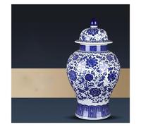 LNNSHX Jarrón Jarrones Grandes de Porcelana Azul y Blanca, jarrones de Piso Altos Retro para Sala de Estar, Escritorio de Oficina, jarrón de cerámica con Tapa, decoración del hogar-B,B,B,D