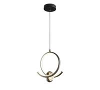 LNNSHX Lámpara Colgante Redonda de Cristal, lámpara de Fuente LED, Isla de Cocina de Aluminio, Colgante Decorativo
