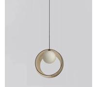 LNNSHX Lámpara de Cristal Redonda, Cuerpo Colgante, Fuente LED, Dormitorio, Cabezas Individuales, 11,8 Pulgadas, Colgante Junto a la Cama