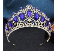 LNNSHX Mujeres Rhinestones Gran Corona Novias Vestido de Novia Joyería para el Cabello Fiesta Prom Tiaras Tocado