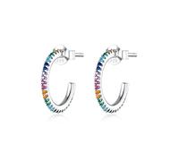 LNNSHX Pendiente Colorido del Perno Prisionero del Caballo Pendientes de la Luna de la Estrella del corazón del Arco Iris para la joyería de Las Mujeres, CTE487-A