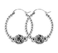 LNNSHX Pendiente de Plata de Ley S925, Pendientes Grandes de Estilo étnico Retro, Pendientes de Plata para Mujer, Boucle d'oreille (Pendiente)
