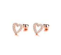 LNNSHX Pendientes con Forma de corazón para Mujer, joyería, DA2249-Rose-A
