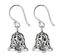 LNNSHX Pendientes para Mujer, Boucle D'Oreille Pendientes de Campana Estilo Palacio Retro de Plata 925 Pendientes de Campana para Mujer Pendiente