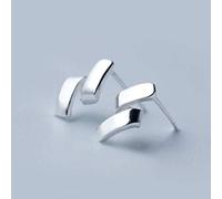 LNNSHX Pendientes para Mujer, Pendientes De Plata S925 Personalidad Femenina Pendientes De Línea Torcida Simple Pareja Masculina Un Par