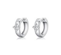 LNNSHX Pendientes pequeños con un Solo Diamante de Plata de Ley 925 para Mujer, Pendientes clásicos pequeños de Plata para Uso Diario, Regalo de cumpleaños