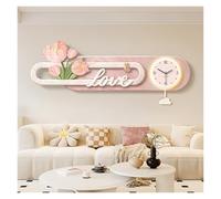 LNNSHX Pintura Decorativa con Reloj, decoración de Pared Grande con Reloj y Control Remoto, Reloj de Pared artístico, Aplique de Pared para la Entrada del hogar, decoración de cafetería, Reloj