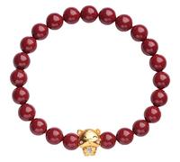 LNNSHX Pulsera de cinabrio de Piedra Natural para Mujeres, Hombres, Pulsera de Animales del zodíaco Chino, Pulsera de Cuentas Redondas de 6/8 mm, Pulsera de Cuarzo de Cristal, Cuentas de Chakras,