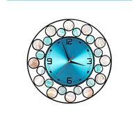 LNNSHX Reloj de Pared Decorativo silencioso Reloj de Pared para Dormitorio Reloj de Pared Moderno Azul Arte de Hierro Forjado Reloj de Pared para Dormitorio 15 Pulgadas Fácil de Leer