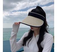 LNNSHX Sombrero con protección Solar para Mujer, Sombrero de Copa vacío al Aire Libre con gradiente de Color para Viajes de Verano para Mujer, Sombrero Ajustable Plegable para Mujer (púrpura)