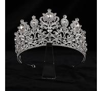 LNNSHX Tiaras de Corona para el Pelo para Mujer, Coronas de Bruja Nupciales de Cristal Negro Vintage, Disfraz de Diamantes de imitación, Diadema para Desfile de graduación, Accesorios de Boda