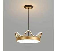 LNNSNE Acrylic 3000K Warm White Hanging Fixture, Crown Shape Pendant Light Fitting, Chandelier