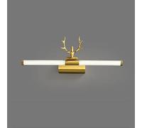 LNNSNE Appliques murales, Brass Copper Vanity, 4000K Bathroom Light Fixture Makeup Front Lamps for Dressing Room Mirror Cabinet Wall Bedside Decor Lamp