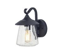 LNNSNE Appliques murales, Farmhouse Light Sand Black and Seeded Glass Outdoor Lamp Fixture for Exterior Deck House Yard Wall Lantern