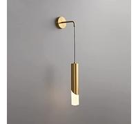 LNNSNE Appliques murales, Light Brushed Brass Lamps Tricolor Dimmable Corridor Living Room Bedroom Bathroom Interior Wall Lights Black Bedside Decor Lamp, Bras