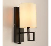 LNNSNE Appliques murales Wood Mount Light with Fabric Shade, Nordic Bedroom Bedside Fixture, Living Room Hallway Decor Wall Sconces Headboard Lamp Color : B